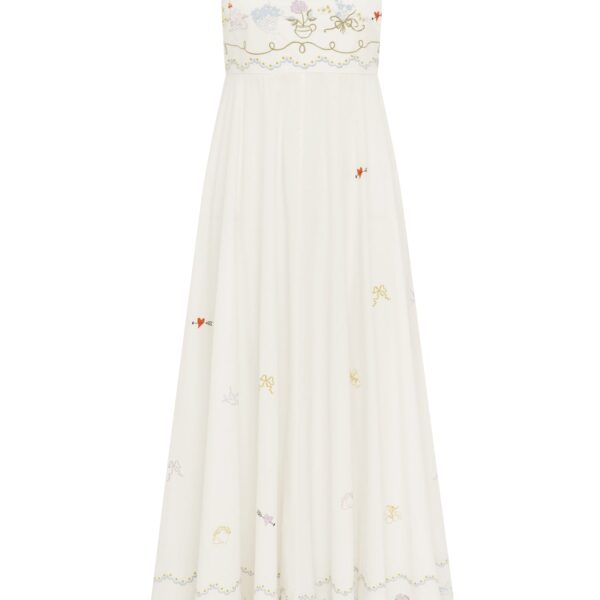 Alemais Contemporary Wardrobe Dress_Midi Giulia Embroidered Sundress — designer powerwear from Coveti