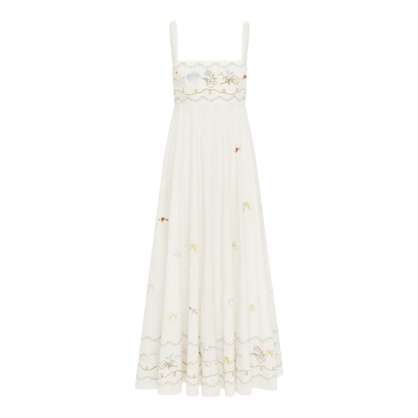 Alemais Contemporary Wardrobe Dress_Midi Giulia Embroidered Sundress — designer powerwear from Coveti