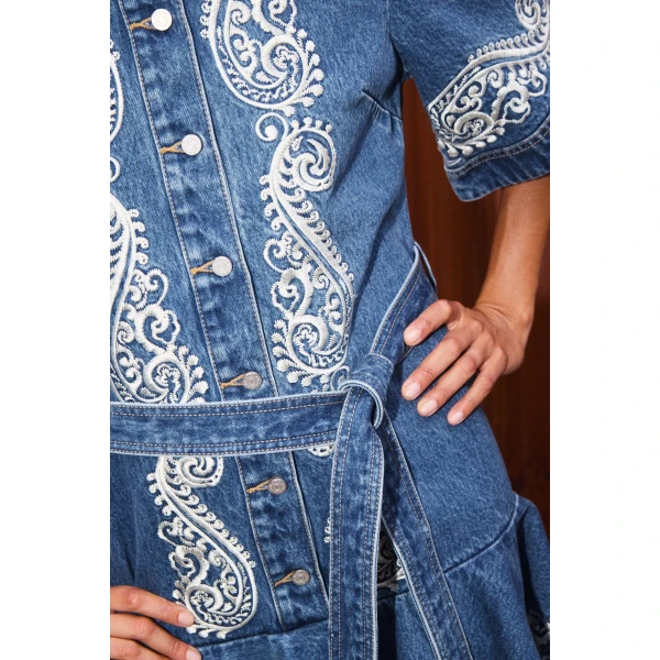 Alemais Contemporary Wardrobe Dress_Mini Jacones Denim Mini Dress — designer powerwear from Coveti