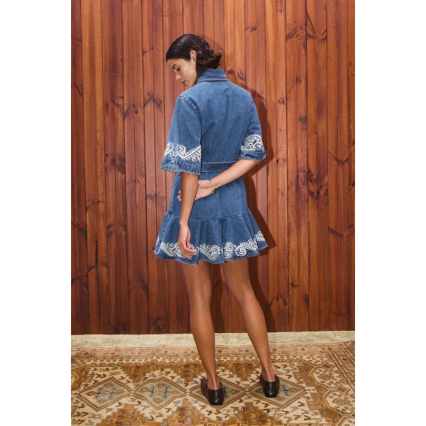 Alemais Contemporary Wardrobe Dress_Mini Jacones Denim Mini Dress — designer powerwear from Coveti