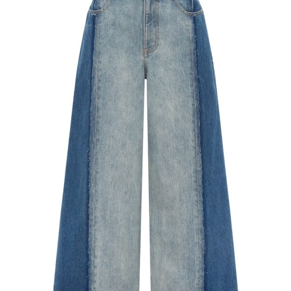 Alemais Contemporary Wardrobe Pant Jacones Spliced Denim Jean — designer powerwear from Coveti