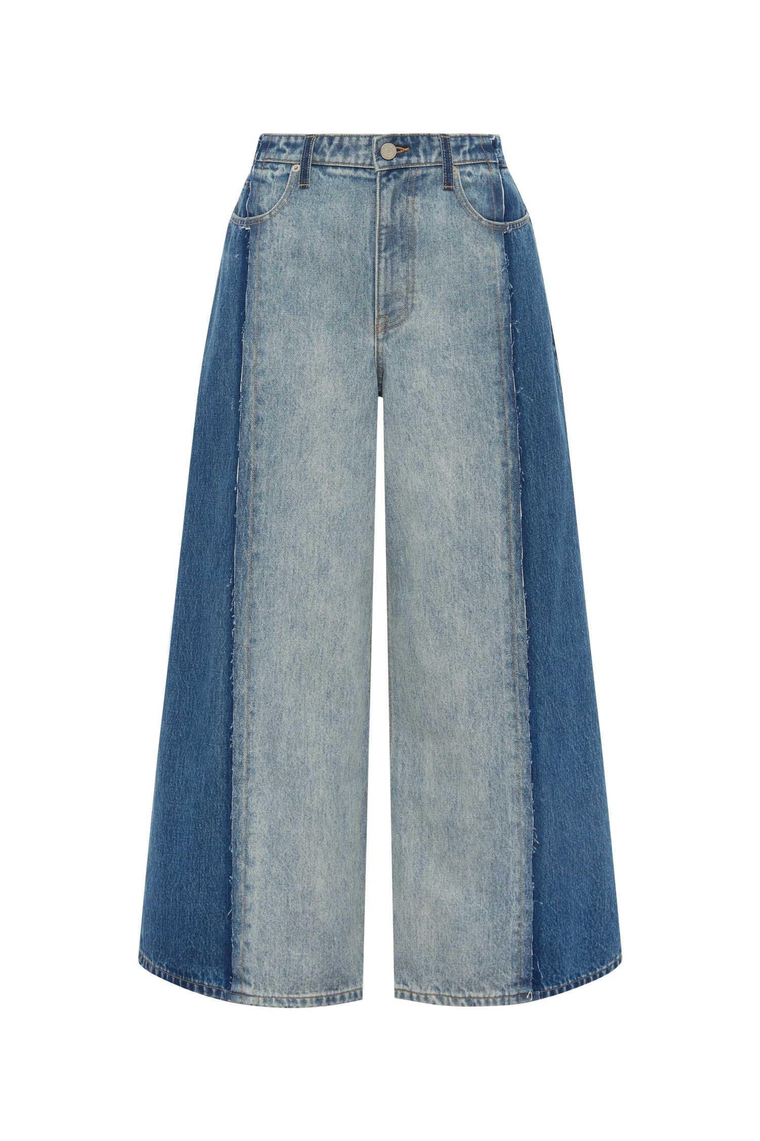Alemais Alemais Contemporary Wardrobe Pant Jacones Spliced Denim Jean — designer powerwear from Coveti