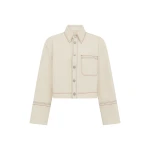 Alemais Contemporary Wardrobe Jacket Norma Cropped Denim Jacket — designer powerwear from Coveti