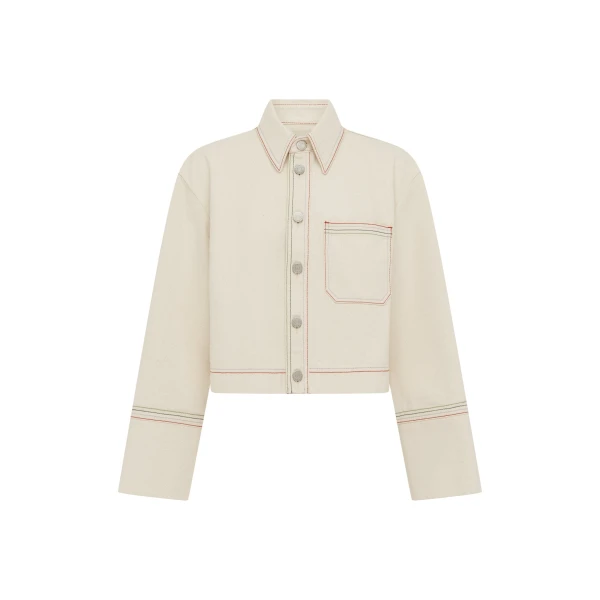 Alemais Contemporary Wardrobe Jacket Norma Cropped Denim Jacket — designer powerwear from Coveti