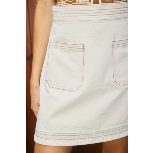Alemais Contemporary Wardrobe Skirt Norma Denim Mini Skirt — designer powerwear from Coveti