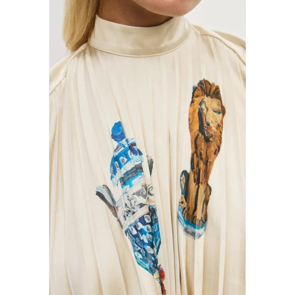 Alemais Contemporary Wardrobe Top Orazio Pleated Top — designer powerwear from Coveti