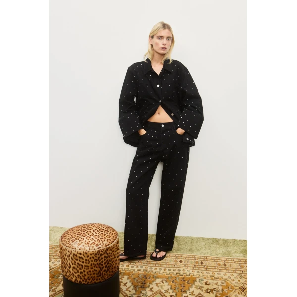 Alemais Contemporary Wardrobe Pant Simona Mid Rise Denim Jean — designer powerwear from Coveti