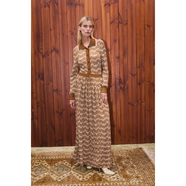 Alemais Contemporary Wardrobe Dress_Midi Stefanie Knit Shirtdress — designer powerwear from Coveti