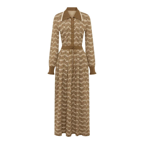 Alemais Contemporary Wardrobe Dress_Midi Stefanie Knit Shirtdress — designer powerwear from Coveti