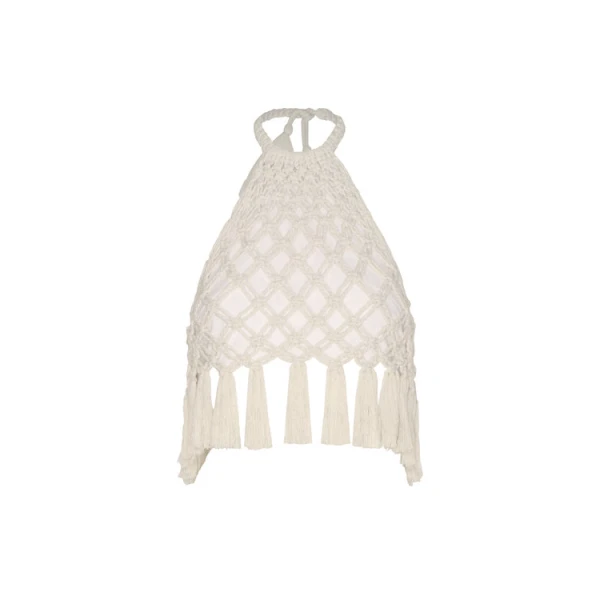 Andres Otalora luxury designer Top with bold silhouette in linen