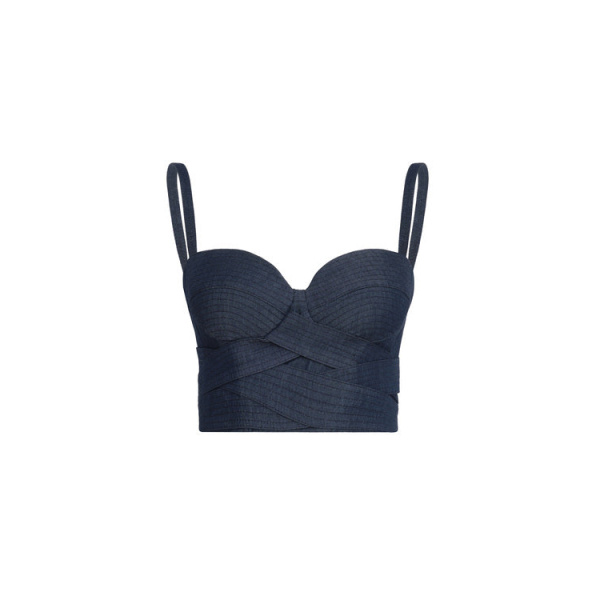Andres Otalora luxury designer Top with bold silhouette in linen
