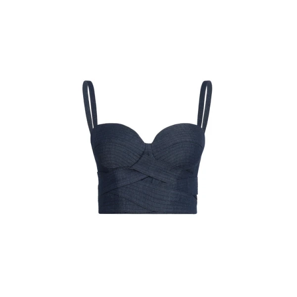 Andres Otalora luxury designer Top with bold silhouette in linen