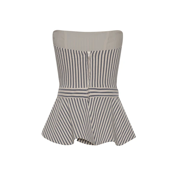 Andres Otalora luxury designer Top with bold silhouette in linen
