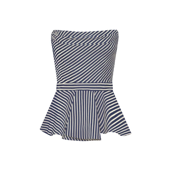 Andres Otalora luxury designer Top with bold silhouette in linen
