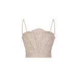 Andres Otalora luxury designer Top with bold silhouette in linen