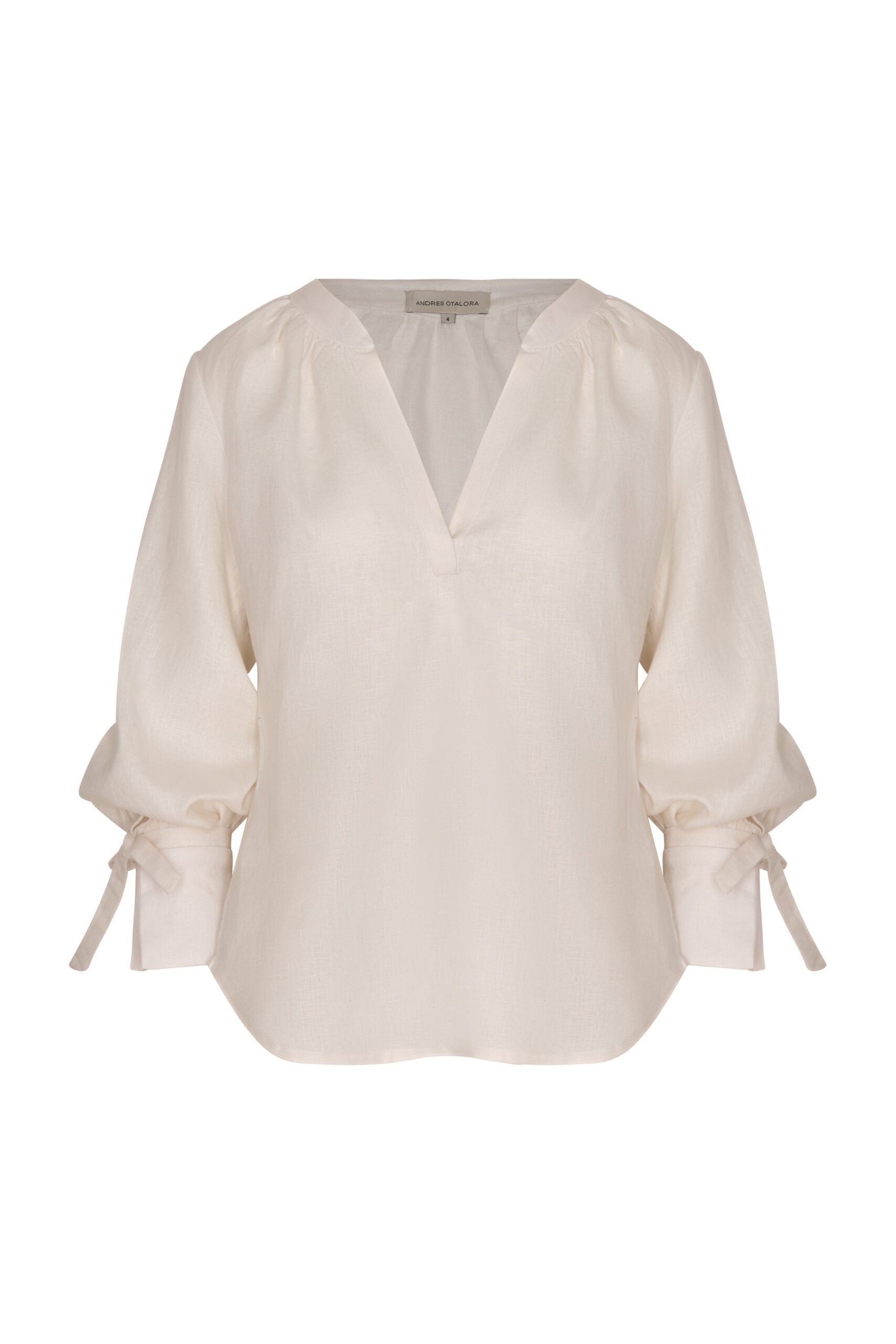 Andres Otalora Colombian Designer Top - Luxury Womenswear Andres Otalora luxury designer Top with bold silhouette in linen