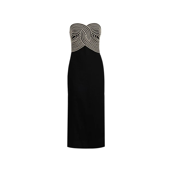 Andres Otalora luxury designer Dress with bold silhouette in linen
