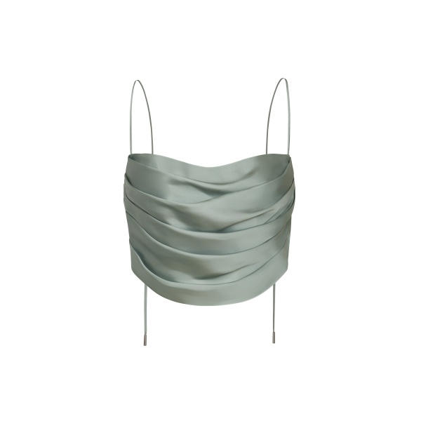 Andres Otalora luxury designer Top with bold silhouette in linen