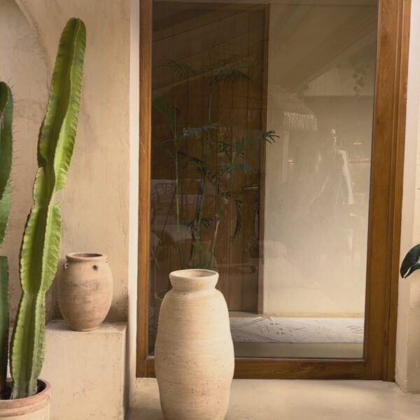 Andres Otalora luxury designer Dress with bold silhouette in linen