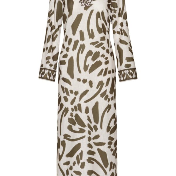 Andres Otalora luxury designer Dress with bold silhouette in linen