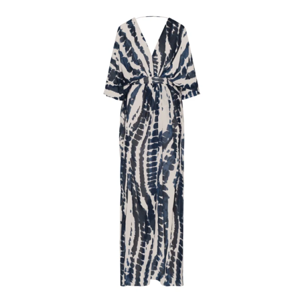 Andres Otalora luxury designer Dress with bold silhouette in linen