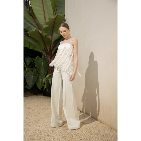 Andres Otalora luxury designer Pant with bold silhouette in linen