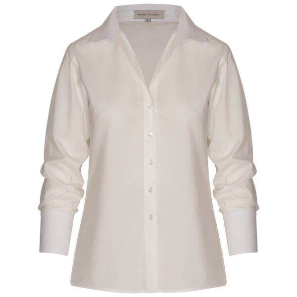 Andres Otalora luxury designer Top with bold silhouette in linen
