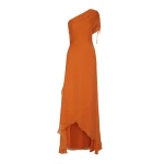 Andres Otalora luxury designer Dress with bold silhouette in linen