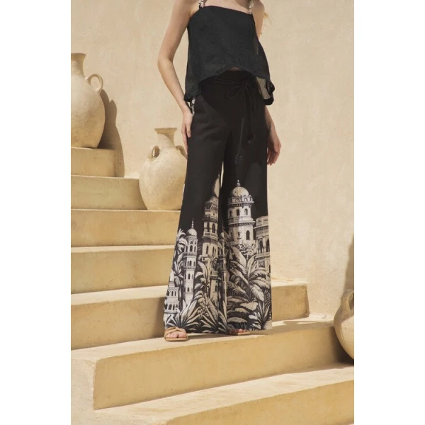 Andres Otalora luxury designer Pant with bold silhouette in linen