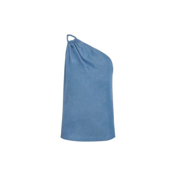 Andres Otalora luxury designer Top with bold silhouette in linen