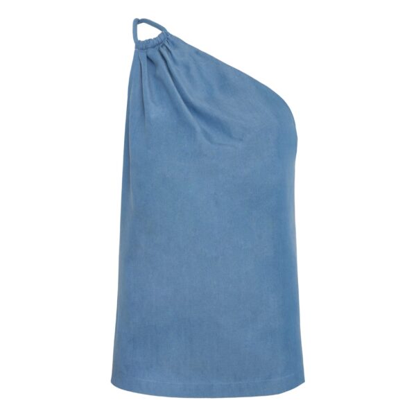 Andres Otalora luxury designer Top with bold silhouette in linen