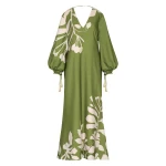 Andres Otalora luxury designer Dress with bold silhouette in linen