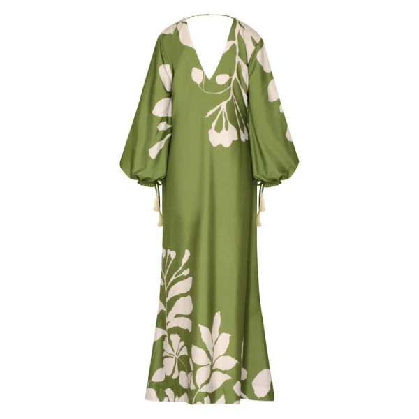 Andres Otalora luxury designer Dress with bold silhouette in linen