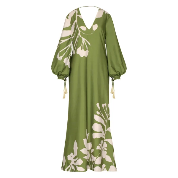 Andres Otalora luxury designer Dress with bold silhouette in linen