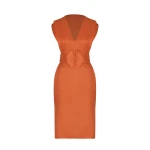 Andres Otalora luxury designer Dress with bold silhouette in linen
