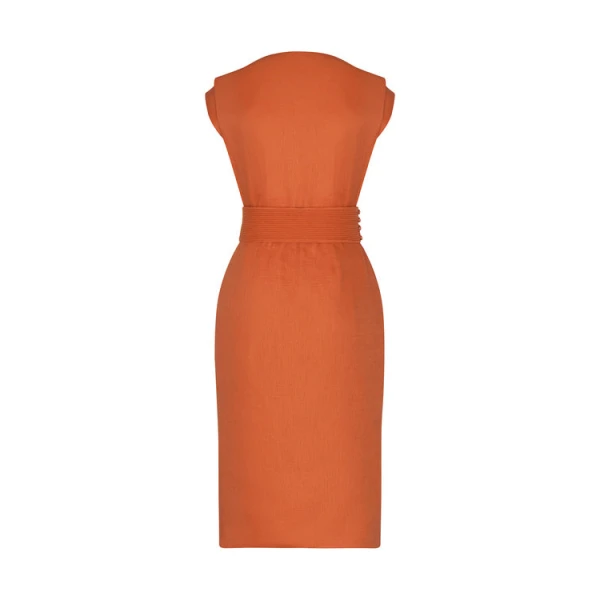 Andres Otalora luxury designer Dress with bold silhouette in linen