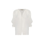 Andres Otalora luxury designer Top with bold silhouette in linen