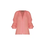 Andres Otalora luxury designer Top with bold silhouette in linen