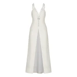 Andres Otalora luxury designer Top with bold silhouette in linen
