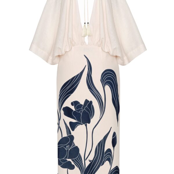 Andres Otalora luxury designer Dress with bold silhouette in linen