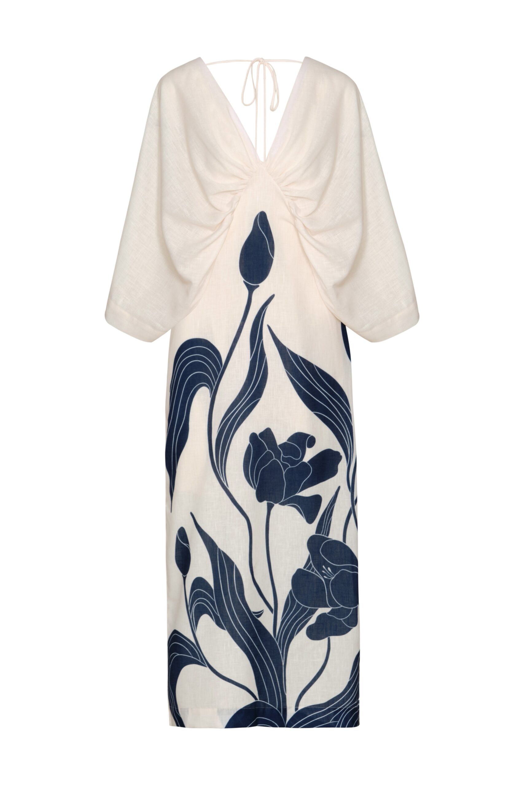 Andres Otalora Colombian Designer Dress - Luxury Womenswear Andres Otalora luxury designer Dress with bold silhouette in linen
