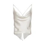 Andres Otalora luxury designer Top with bold silhouette in linen