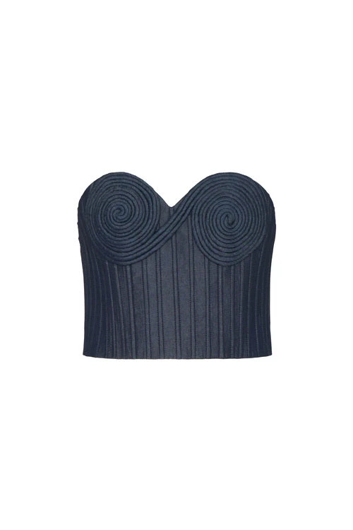 Andres Otalora Colombian Designer Top - Luxury Womenswear Andres Otalora luxury designer Top with bold silhouette in linen