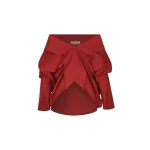 Andres Otalora luxury designer Top with bold silhouette in linen