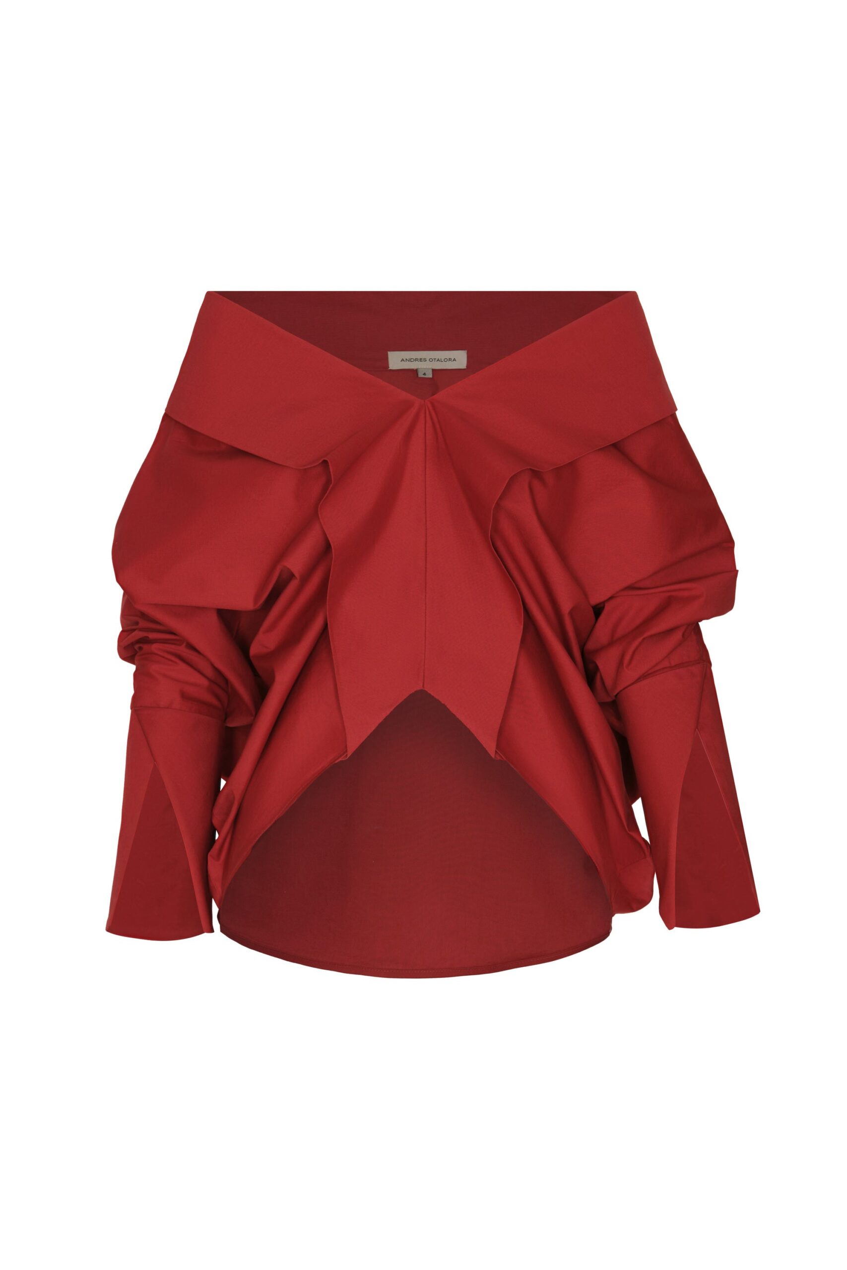 Andres Otalora Colombian Designer Top - Luxury Womenswear Andres Otalora luxury designer Top with bold silhouette in linen