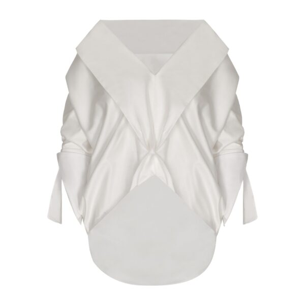 Andres Otalora luxury designer Top with bold silhouette in linen