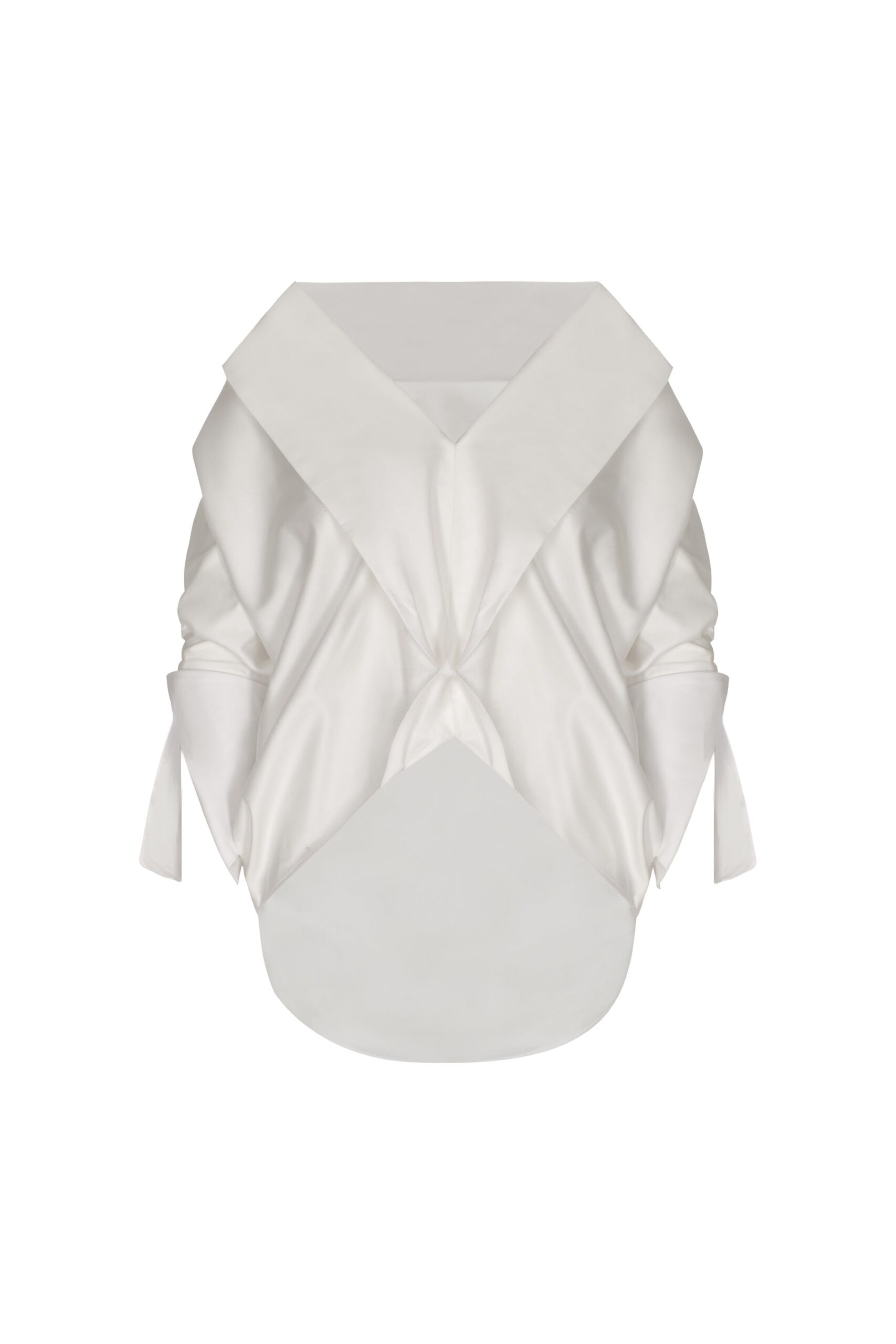 Andres Otalora luxury designer Top with bold silhouette in linen