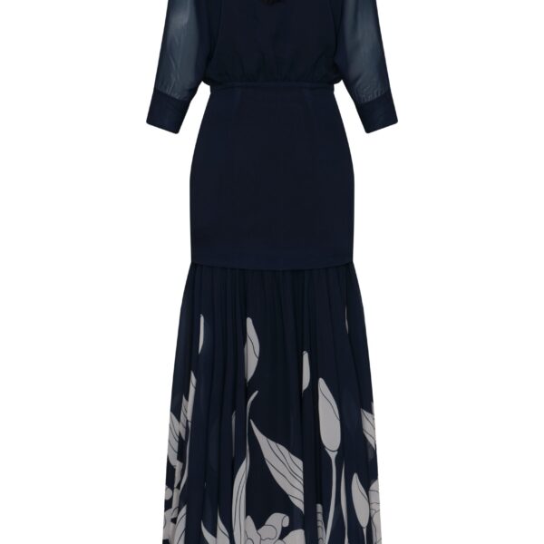 Andres Otalora luxury designer Dress with bold silhouette in linen