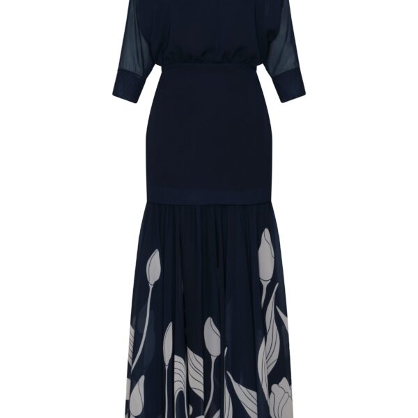 Andres Otalora luxury designer Dress with bold silhouette in linen