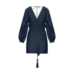 Andres Otalora luxury designer Dress with bold silhouette in linen